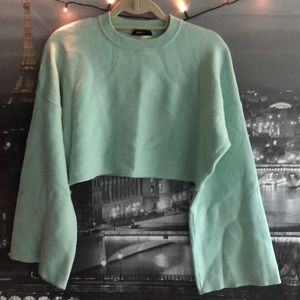 Bell-Sleeve Crop Sweater
